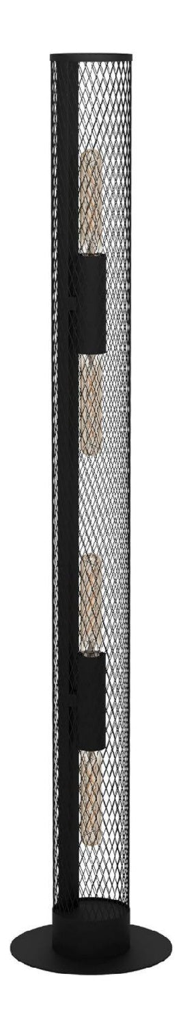 Lampadaire Noir et Ambre a presence elegante et lumiere agreable E27