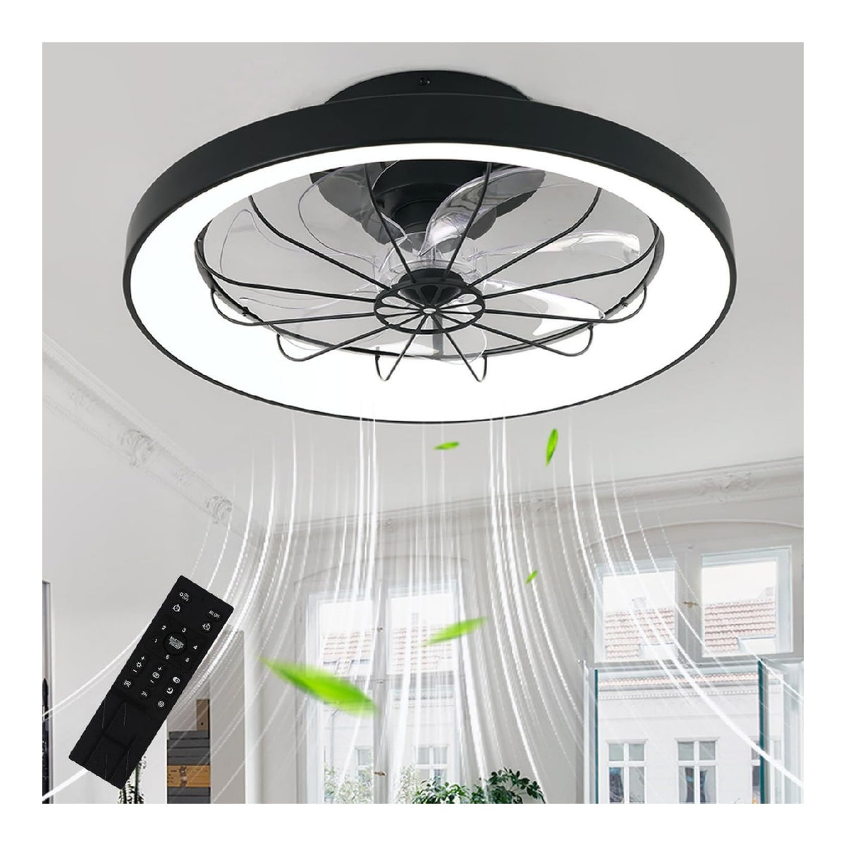 Plafonnier Noir et Ambre au style moderne avec conception fonctionnelle 6000K