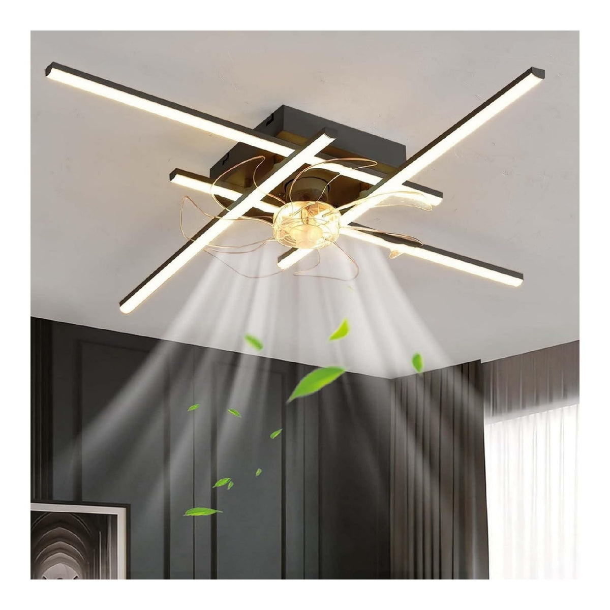 Eclairage Noir et Blanc contemporain en version lustre X3-2358