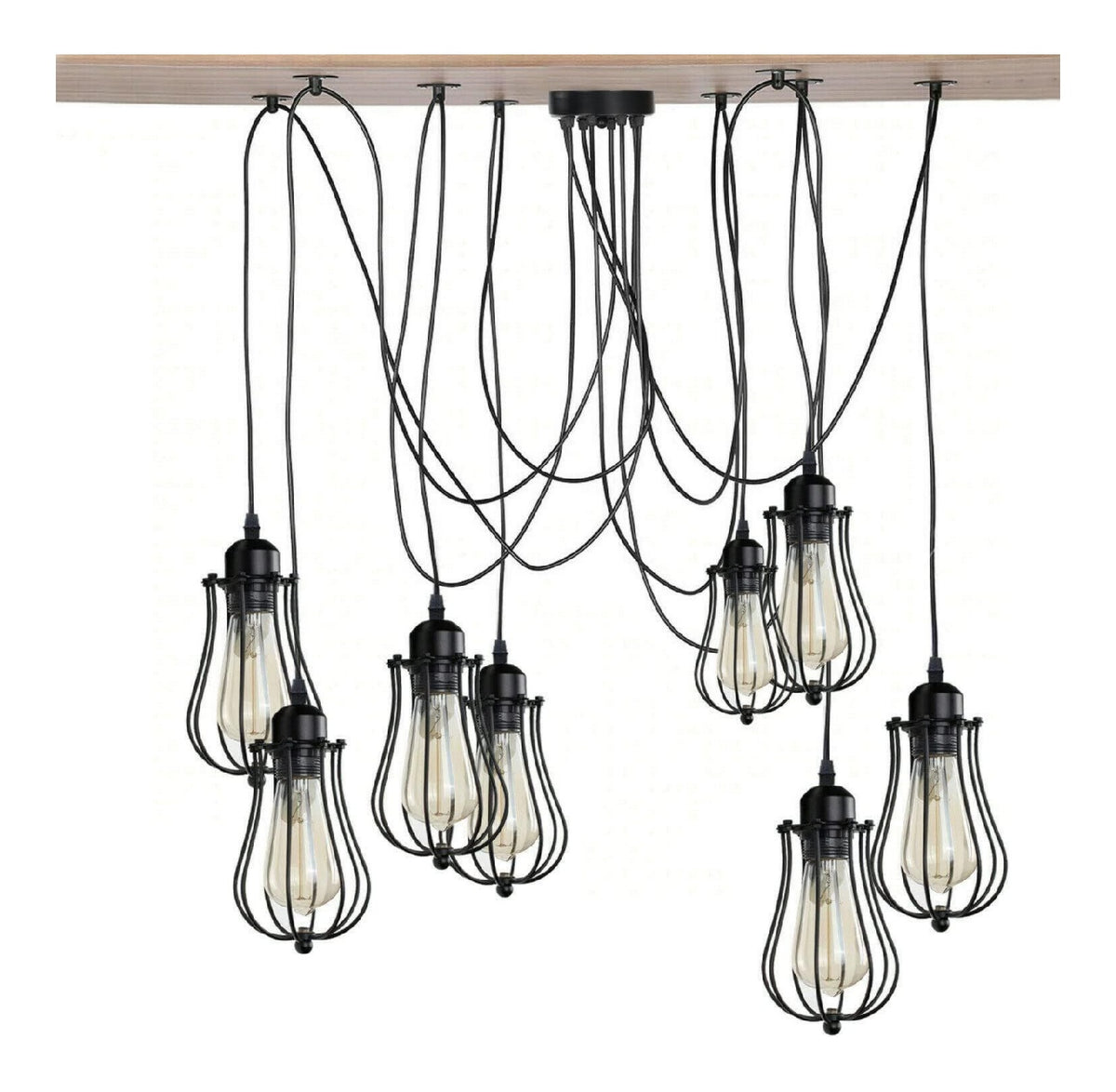 Luminaire Noir a silhouette graphique de type suspension 60 W E27