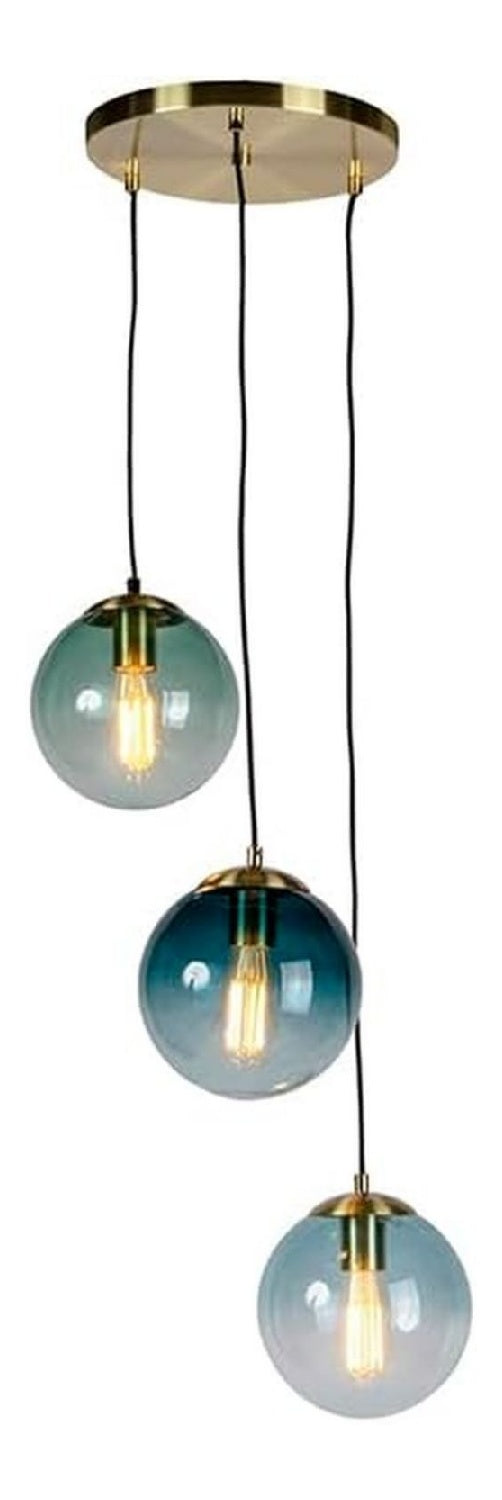 Suspension Noir et Dore a presence elegante et lumiere agreable IP20 E27