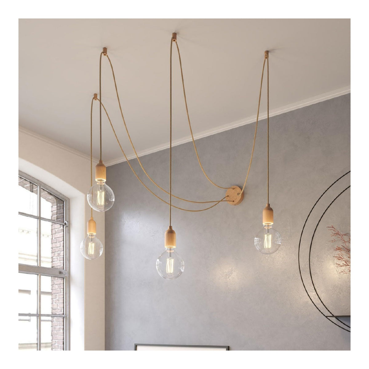 Luminaire Noir a silhouette graphique de type lampadaire E27