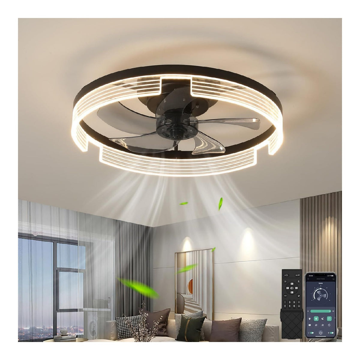 Lustre Noir et Blanc au style moderne avec conception fonctionnelle QS-1855