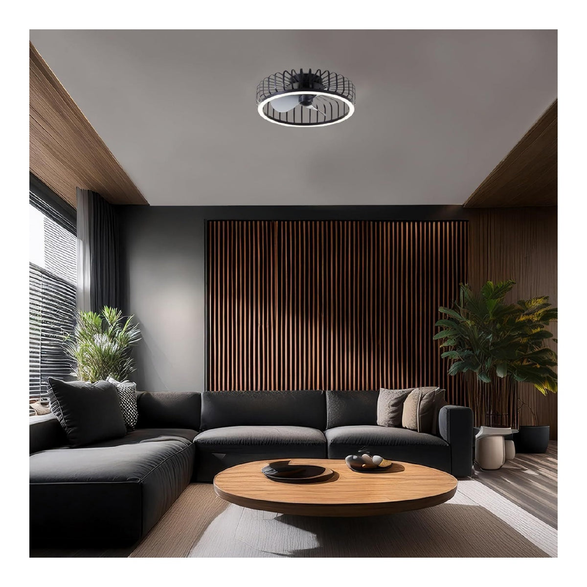 Solution lumineuse Noir et Vert au dessin sobre en format plafonnier 36 W 6500K