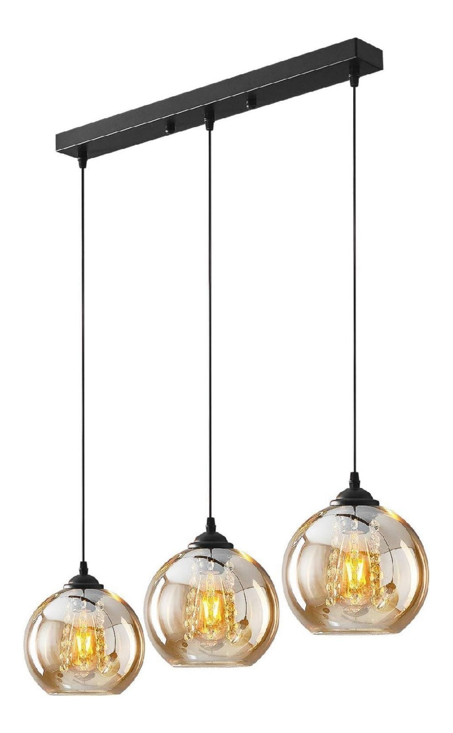 Luminaire Ambre et Rouge a silhouette graphique de type suspension 40 W E27