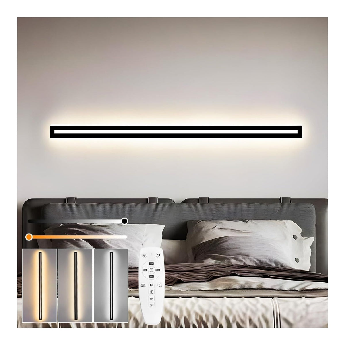 Solution lumineuse Noir et Blanc au dessin sobre en format applique murale 30W 3000K