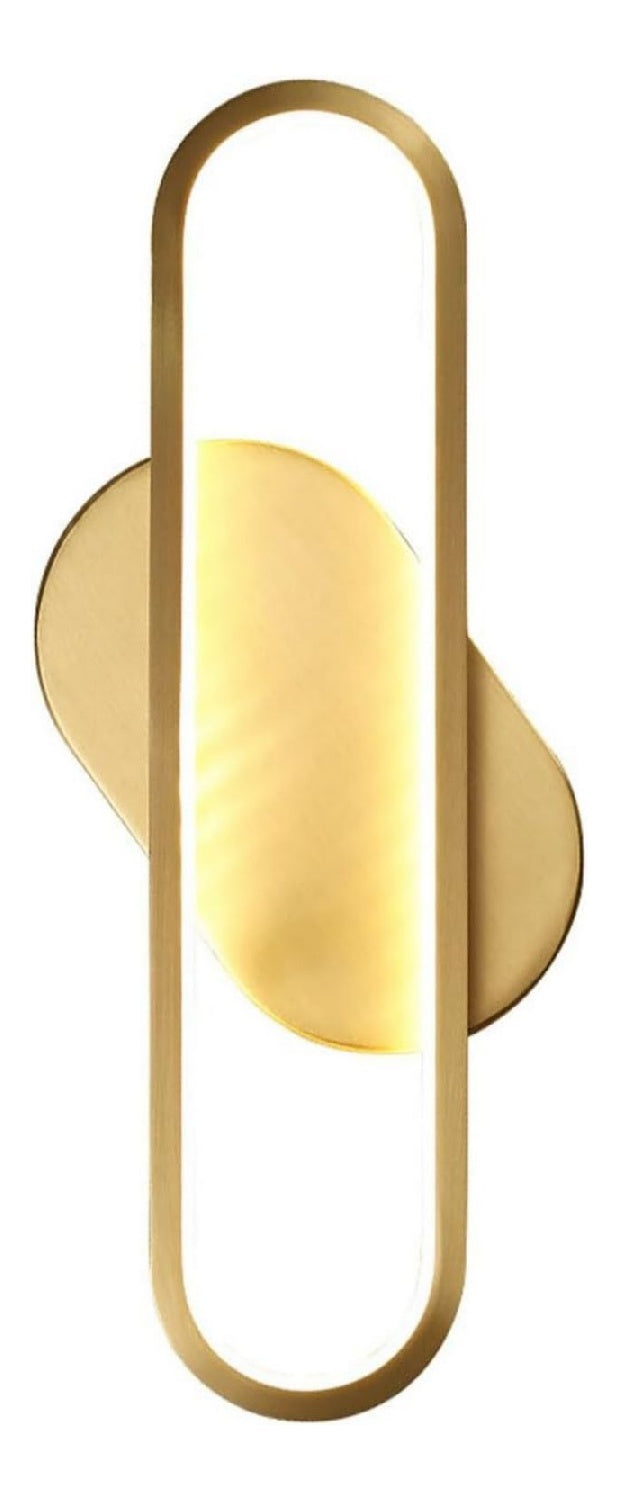 Solution lumineuse Blanc et Dore au dessin sobre en format applique murale 18 W