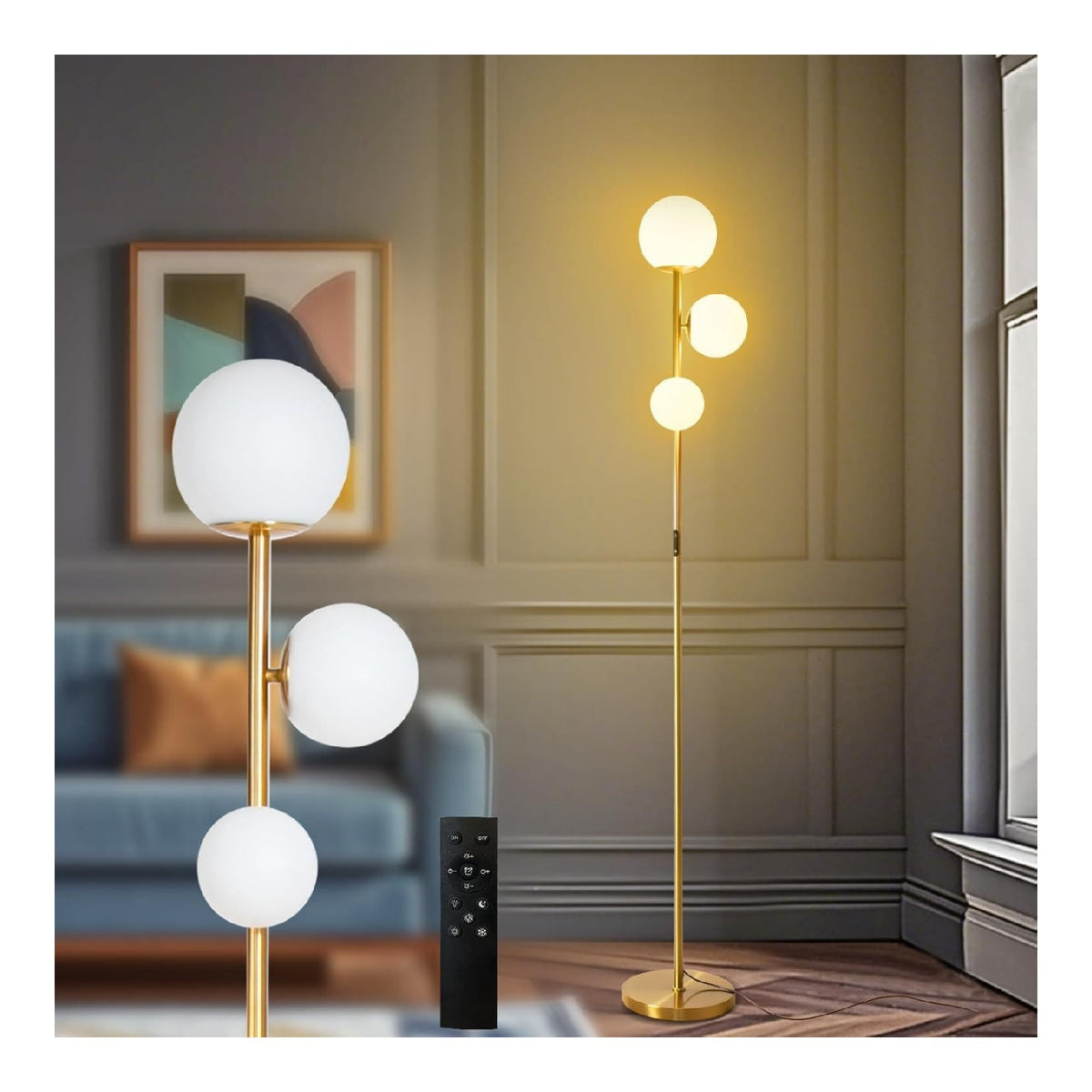 Eclairage Dore contemporain en version lampadaire 3000K