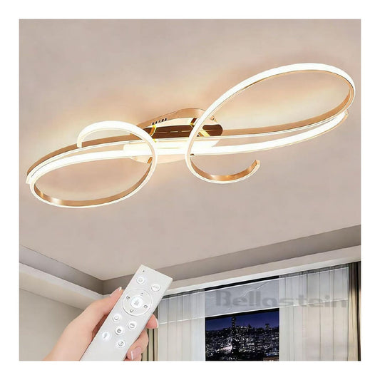 Luminaire Noir et Blanc a silhouette graphique de type suspension 80W 3000K
