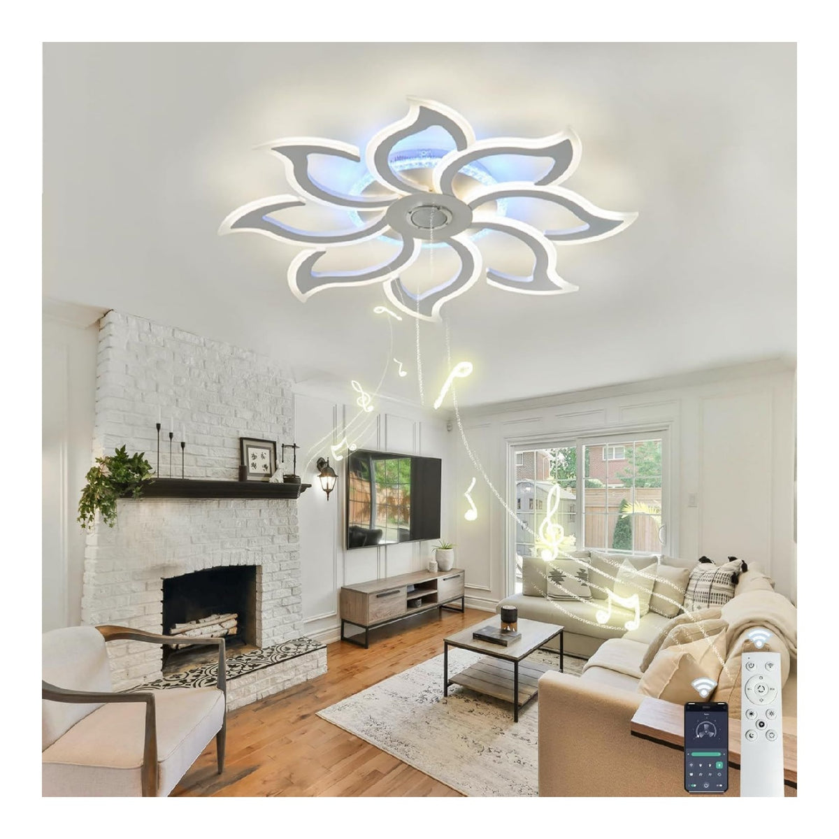 Plafonnier decoratif Blanc et Ambre avec diffusion lumineuse harmonieuse