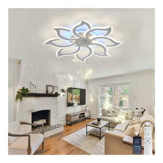 Plafonnier decoratif Blanc et Ambre avec diffusion lumineuse harmonieuse