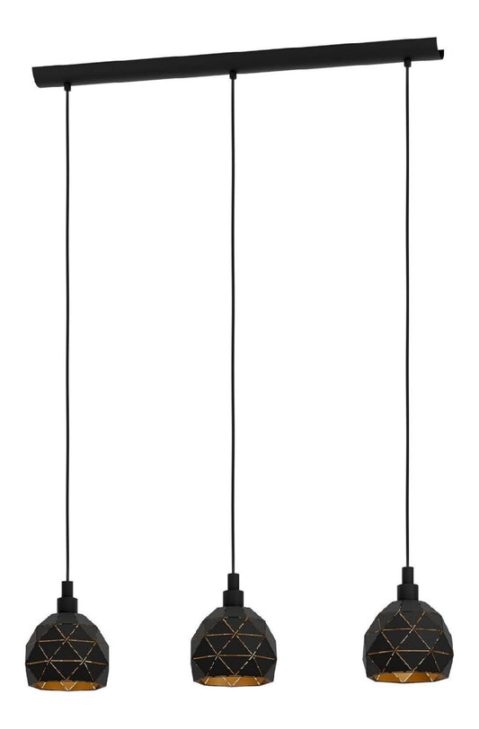 Suspension Noir et Dore au style moderne avec conception fonctionnelle 40 W E14