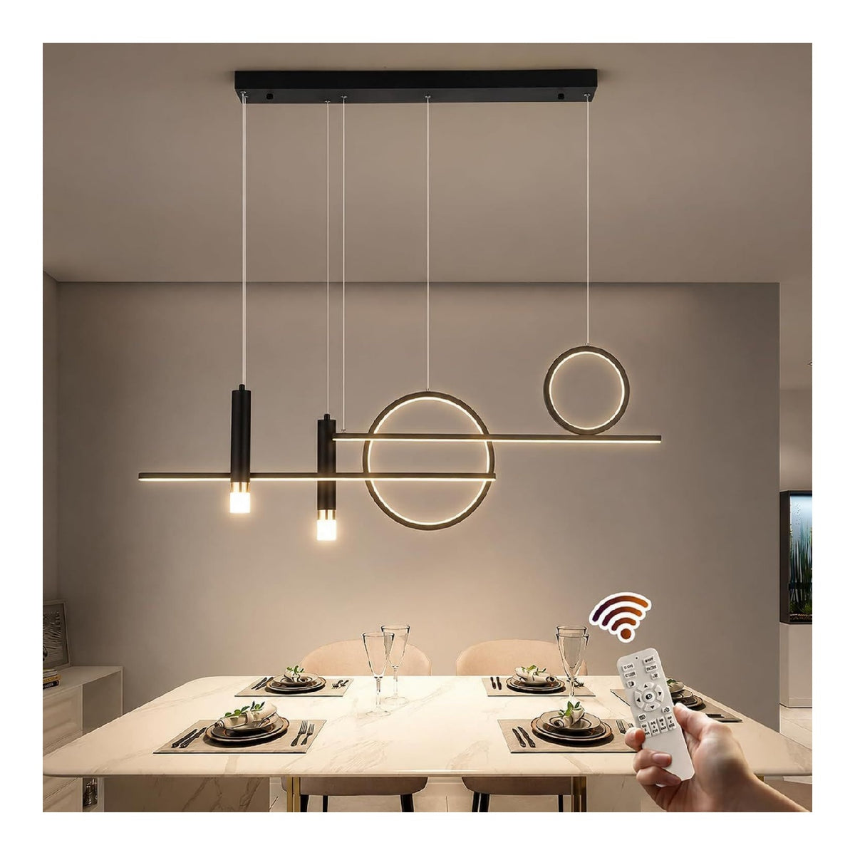 Solution lumineuse Noir et Blanc au dessin sobre en format suspension 50W 6000K