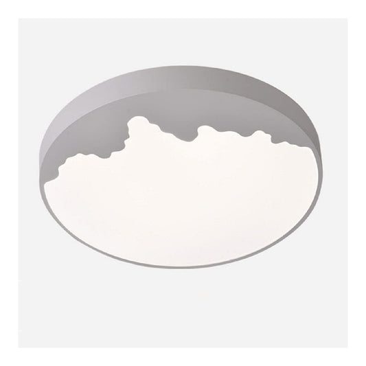 Solution lumineuse Blanc et Gris au dessin sobre en format plafonnier