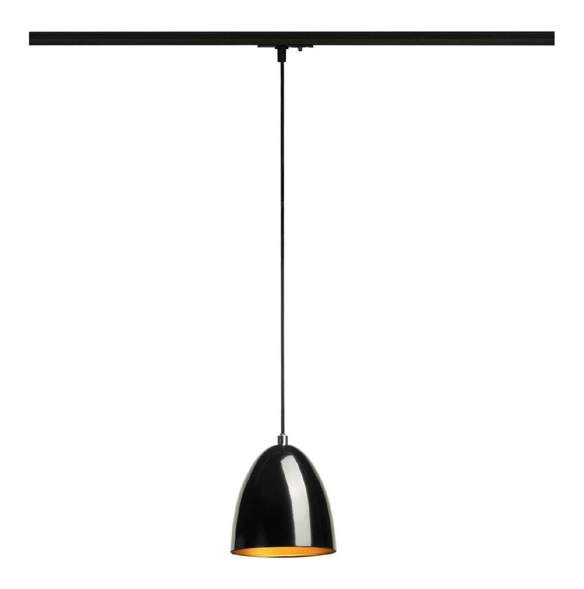 Suspension Noir et Dore a presence elegante et lumiere agreable GU10