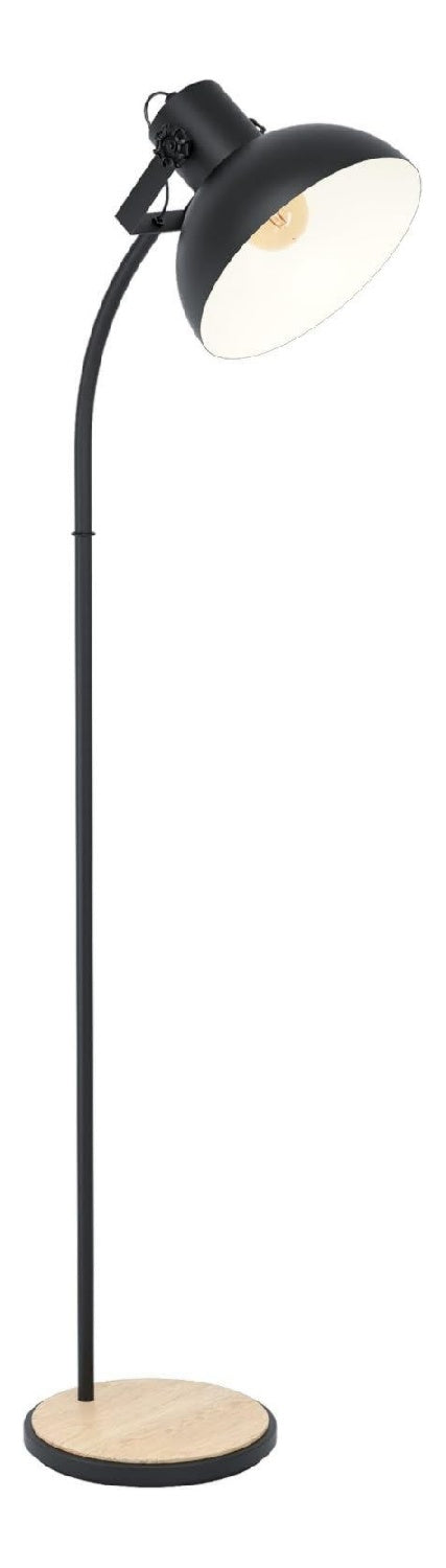 Lampadaire Noir et Ambre a presence elegante et lumiere agreable 28 W E27