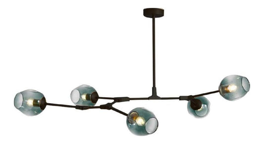 Solution lumineuse Noir et Ambre au dessin sobre en format lustre 60W