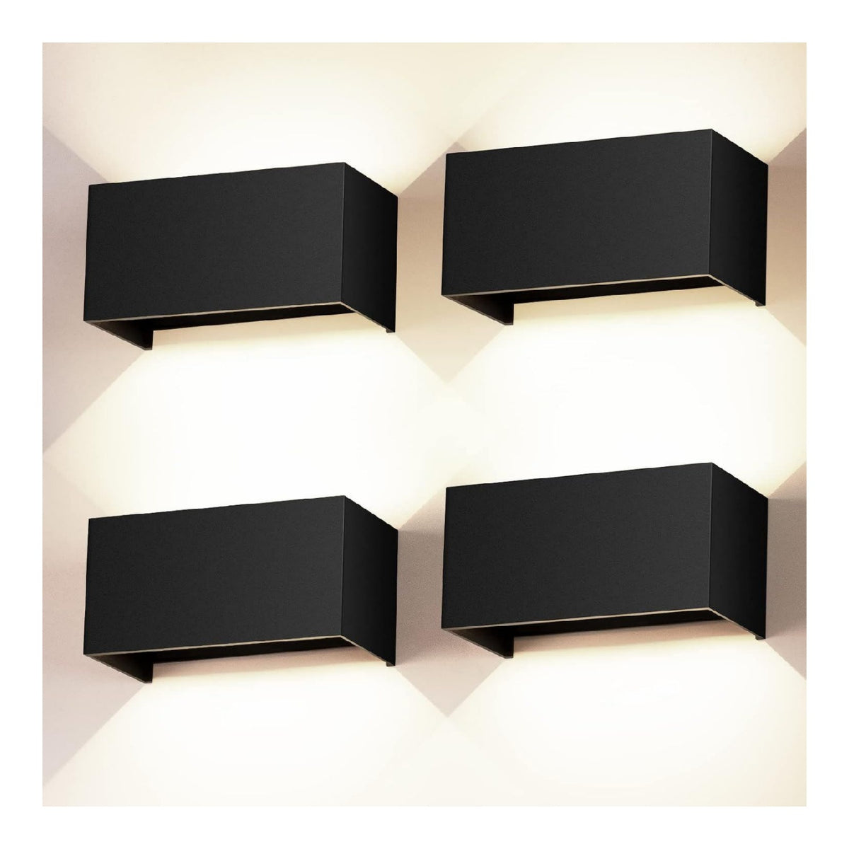 Solution lumineuse Noir et Ambre au dessin sobre en format applique murale 24W IP65 4000K