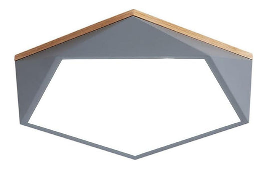 Luminaire Blanc et Gris a silhouette graphique de type plafonnier 3000 K