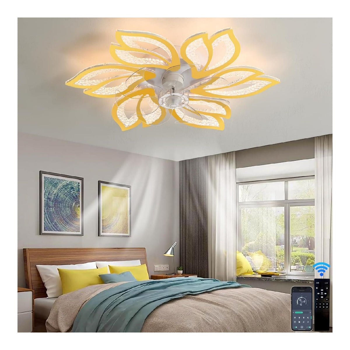 Solution lumineuse Blanc et Dore au dessin sobre en format lustre 72 W