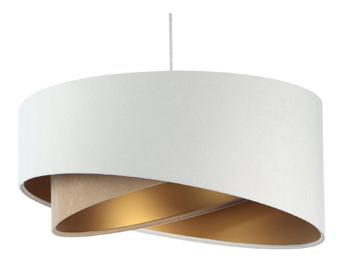 Solution lumineuse Blanc et Beige au dessin sobre en format suspension 60 W IP20