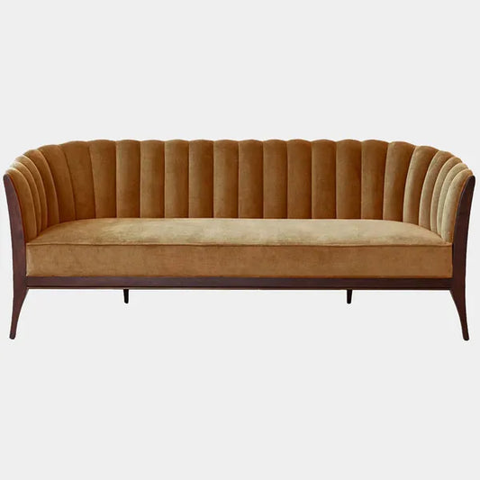 Connor Channel Back Sofa, Toast Velvet