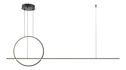 Suspension Noir et Blanc a presence elegante et lumiere agreable 4000 K
