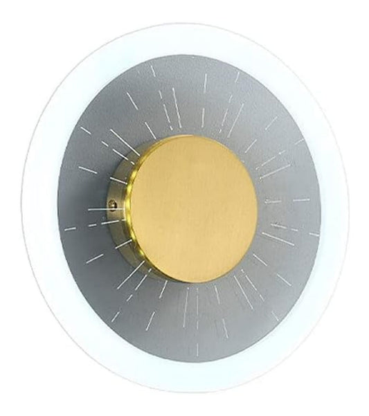 Applique murale decoratif Blanc et Dore avec diffusion lumineuse harmonieuse 8W