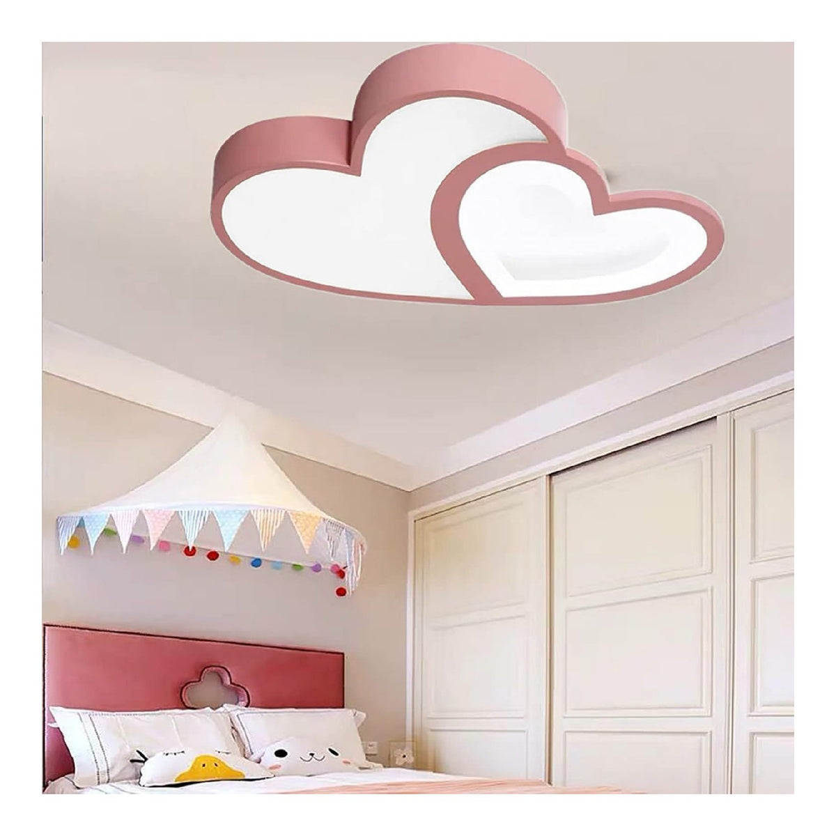Plafonnier decoratif Blanc et Ambre avec diffusion lumineuse harmonieuse 35W