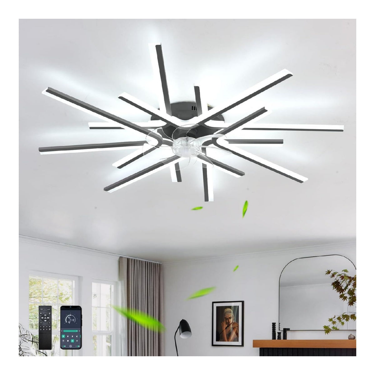 Lustre Noir et Blanc a presence elegante et lumiere agreable 3000K M3-6966