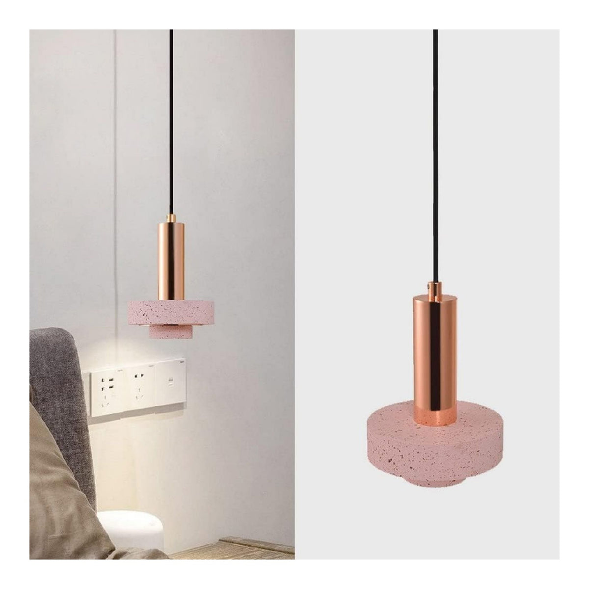 Luminaire Ambre et Rouge a silhouette graphique de type suspension GU10