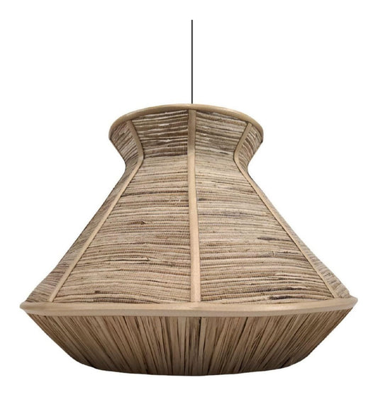Suspension Ambre et Rouge aux lignes epurees avec eclairage confortable