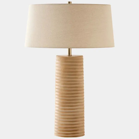 Striated Metal Lamp, Tan