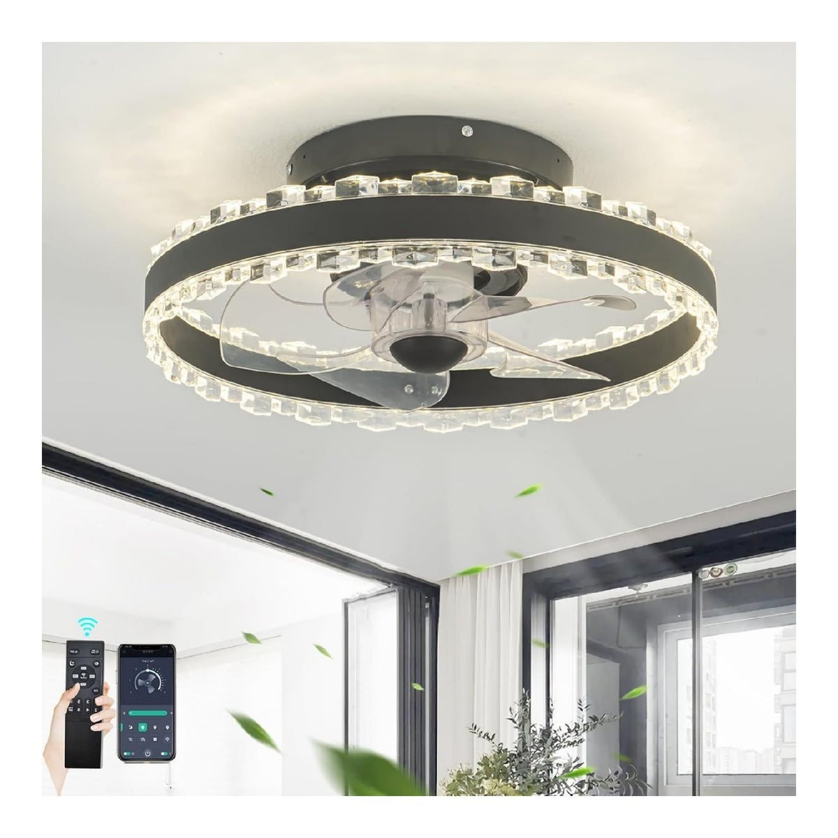 Lustre Noir et Ambre a presence elegante et lumiere agreable YT-1680