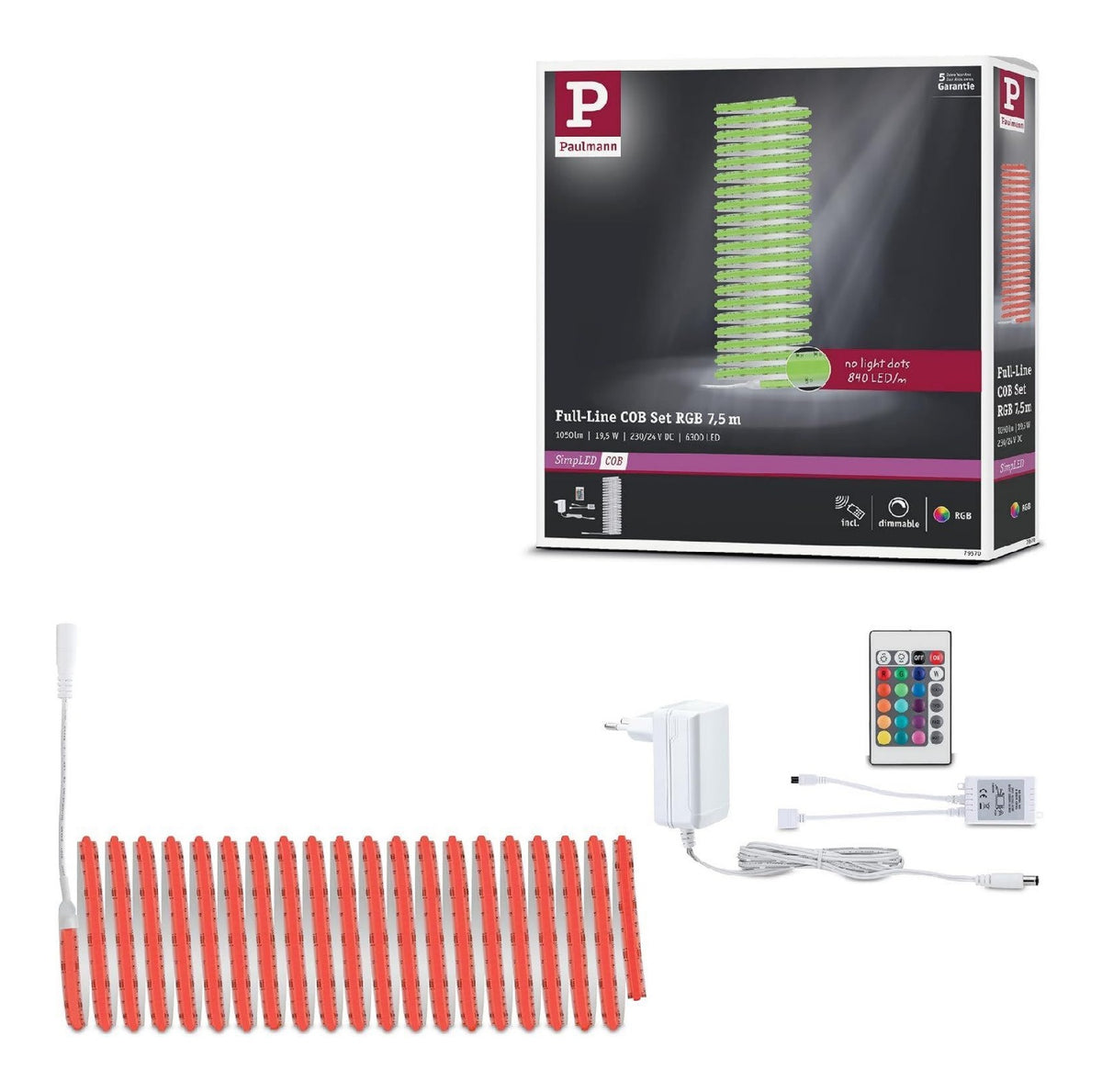 Luminaire Rouge aux lignes epurees avec eclairage confortable 5W