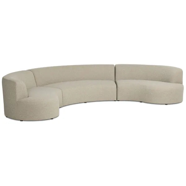 Opal Outdoor 3 Piece Sectional, Hayes Smoke