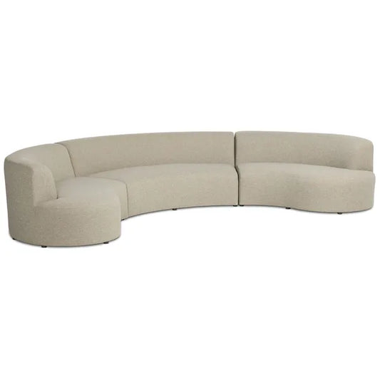 Opal Outdoor 3 Piece Sectional, Hayes Smoke