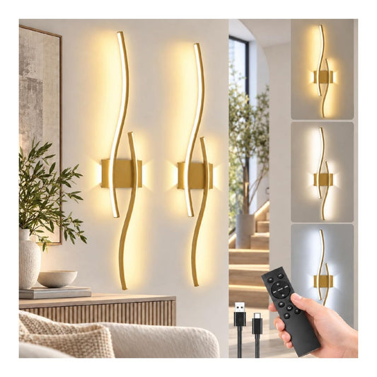 Applique murale Blanc et Dore a presence elegante et lumiere agreable 3000 K D6-9588