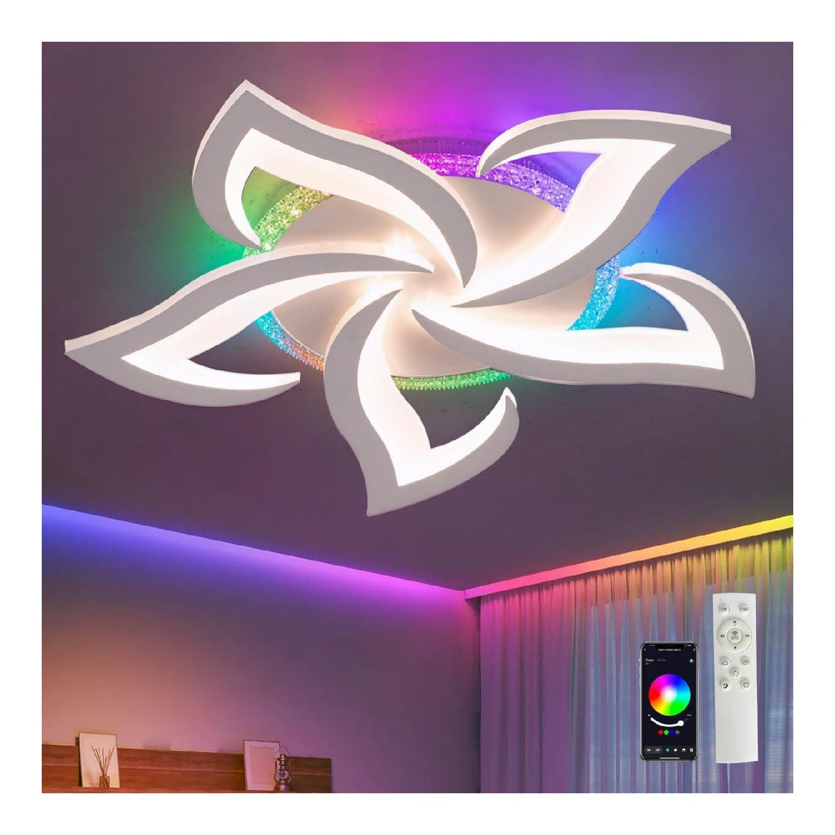 Lustre decoratif Noir et Blanc avec diffusion lumineuse harmonieuse 3000K