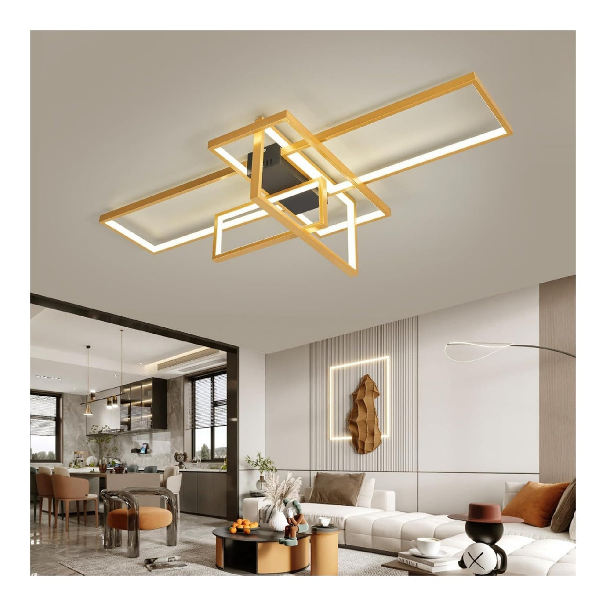 Eclairage Noir et Blanc contemporain en version lustre 70W 3000K