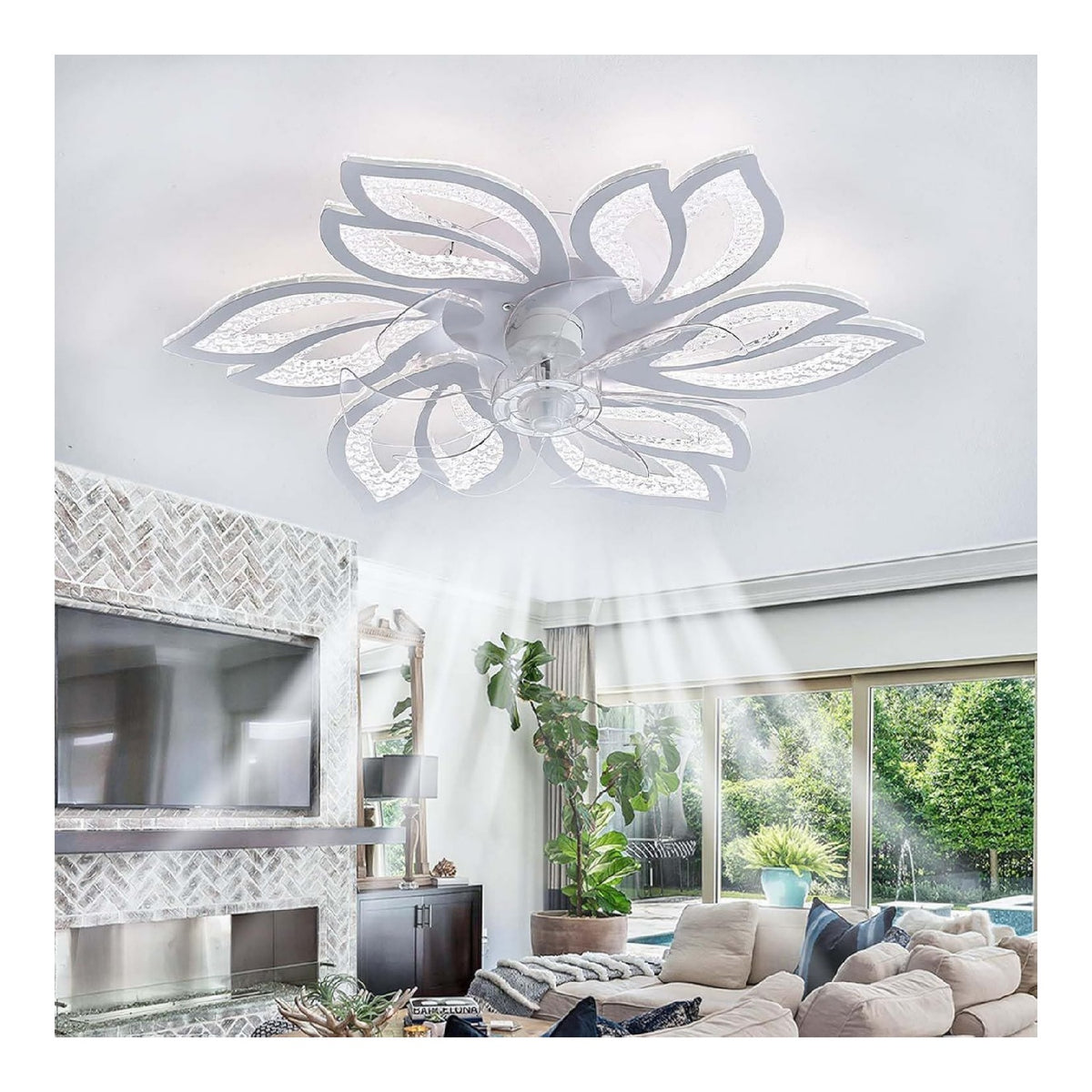 Lustre Blanc et Ambre a presence elegante et lumiere agreable 50 W 3000K