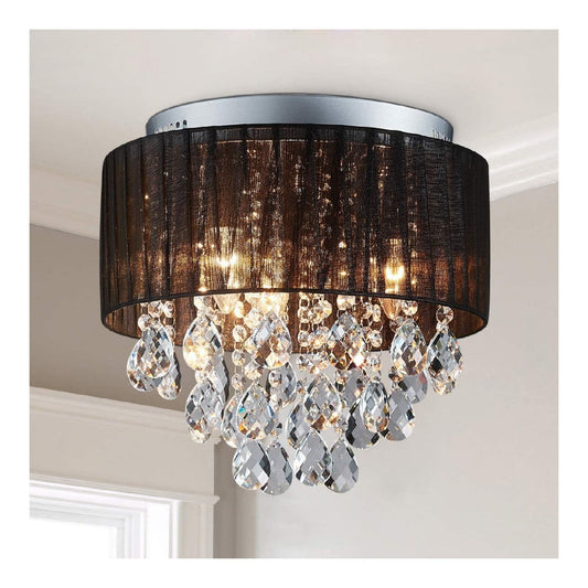 Lustre Noir et Ambre a presence elegante et lumiere agreable 40W E14
