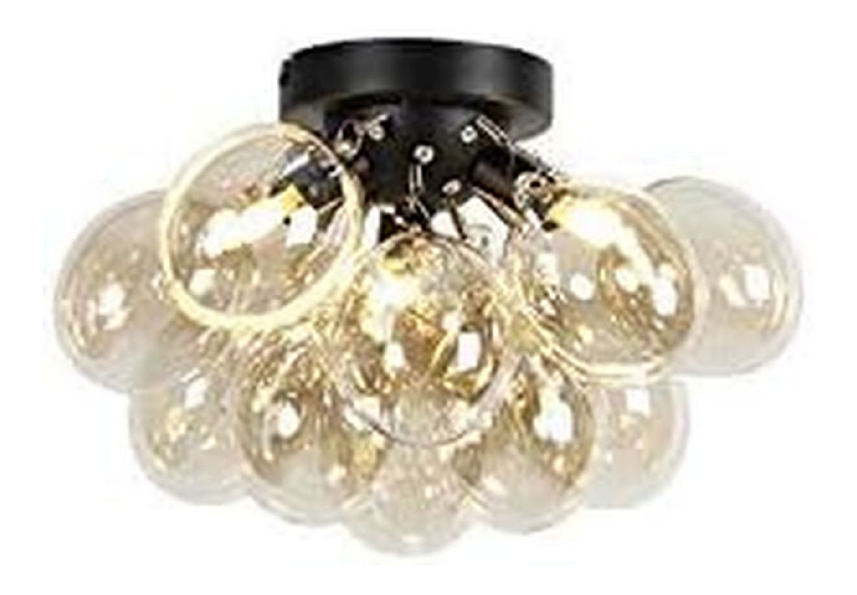 Plafonnier decoratif Noir et Dore avec diffusion lumineuse harmonieuse IP20
