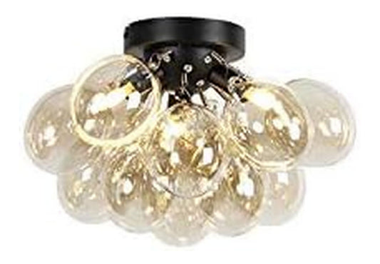 Plafonnier decoratif Noir et Dore avec diffusion lumineuse harmonieuse IP20