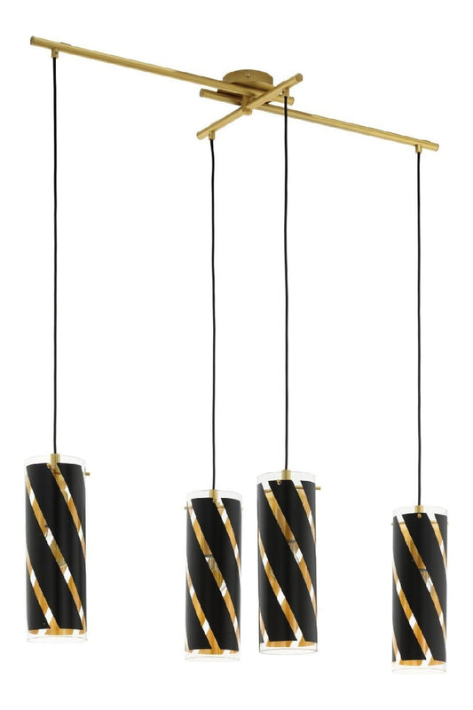 Suspension decoratif Noir et Dore avec diffusion lumineuse harmonieuse 60 W E27