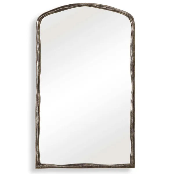Hammered Arch Mirror, Antique Nickel