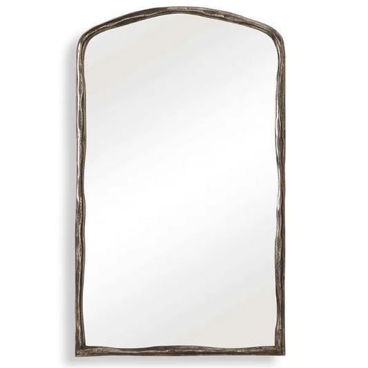 Hammered Arch Mirror, Antique Nickel