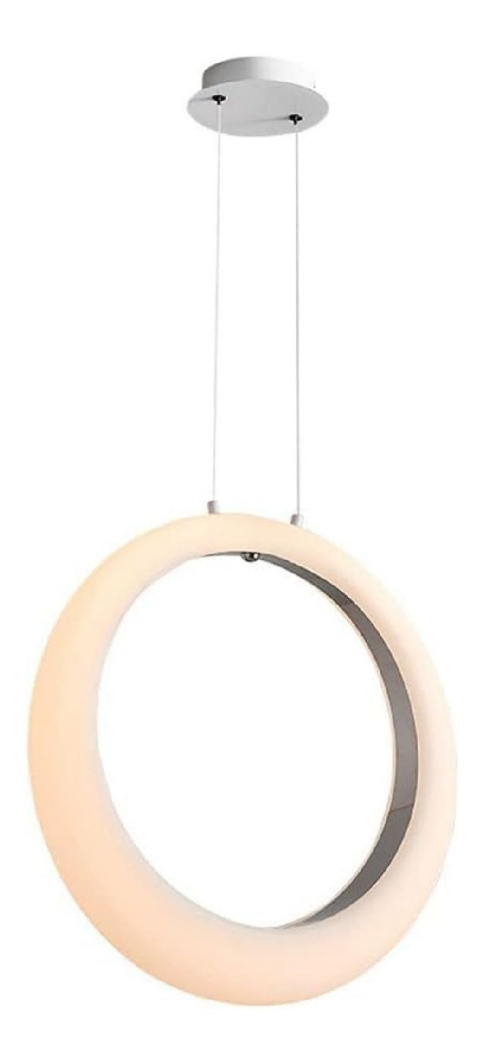 Suspension decoratif Blanc et Argente avec diffusion lumineuse harmonieuse 36W