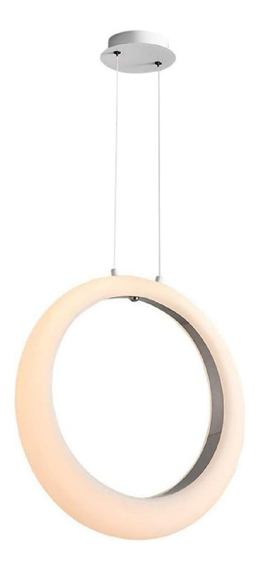 Suspension decoratif Blanc et Argente avec diffusion lumineuse harmonieuse 36W