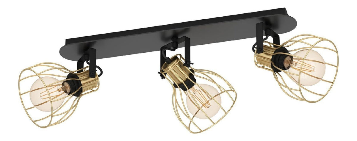 Eclairage Noir et Ambre contemporain en version rail de spots 40 W E27